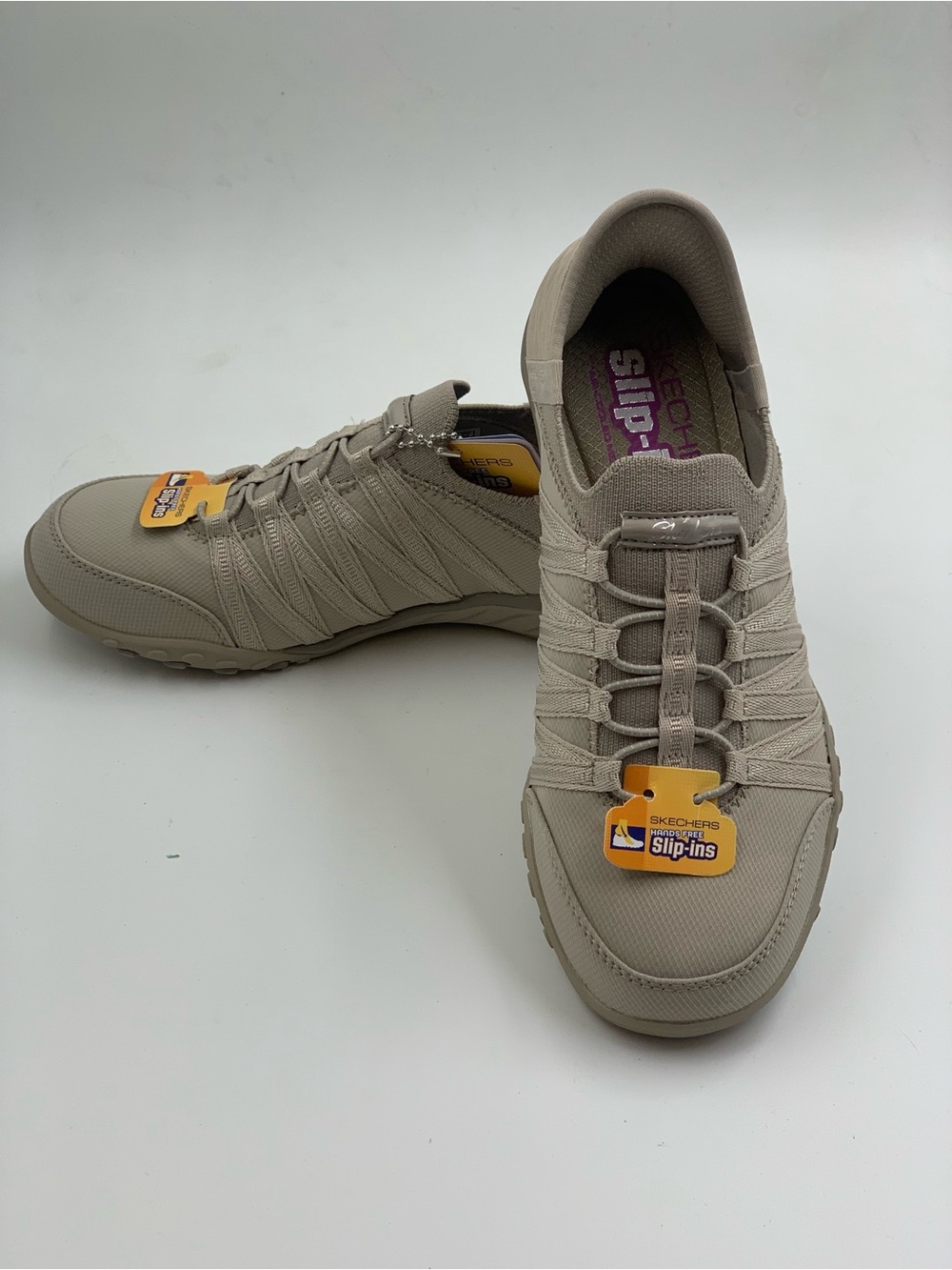 Skechers Taupe/Beige Slip-On Athletic Sneakers